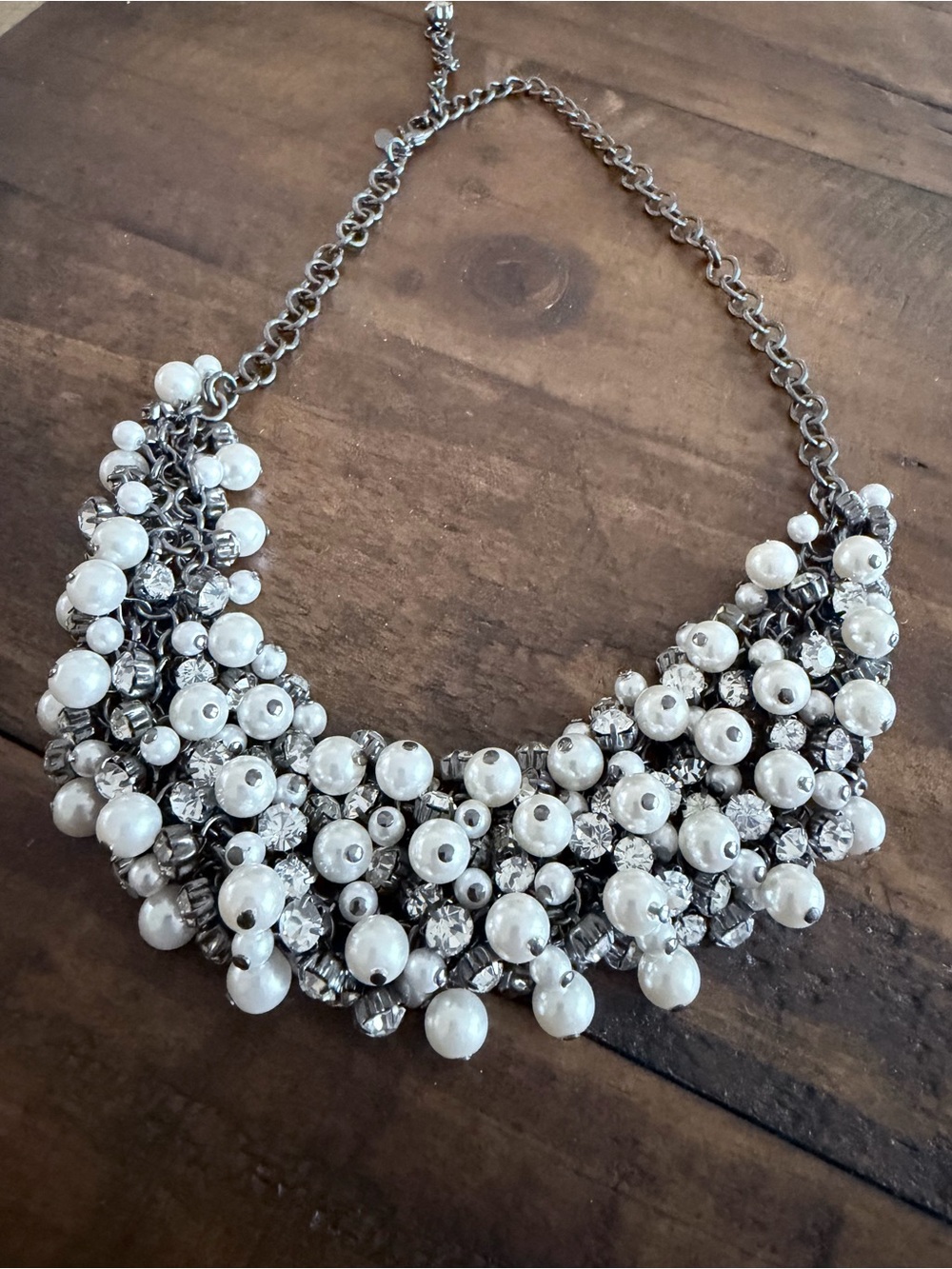 Premier Designs Faux Pearl Rhinestone Cha Cha Necklace -